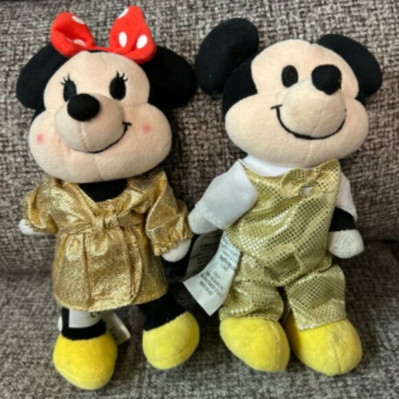 Mickey & Minnie Mouse NuiMOs Disney w/ Gold Colored New Years Outfits - Picture 1 of 2